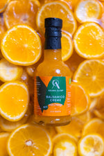 Aroma Olymp Bio Balsamico Creme mit Orange 200 ml Moodfoto Orangenbett.