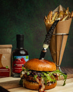 Rezept (Burger) mit Aroma Olymp Bio Balsamico Creme mit Aronia und Granatapfel.