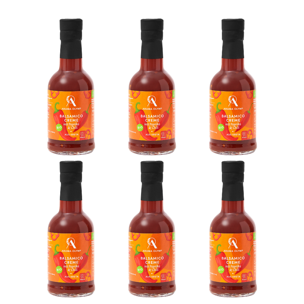 
                  
                    Aroma Olymp Bio Balsamico Creme mit Paprika & Chili 6er Bundle
                  
                