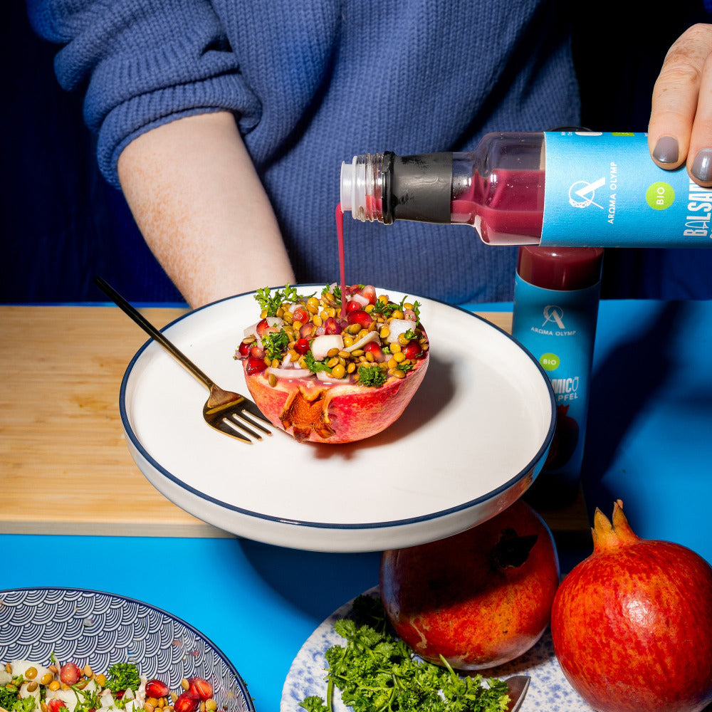 
                  
                    Aroma Olymp Bio Balsamico Granatapfel 250 ml Moodfoto.
                  
                