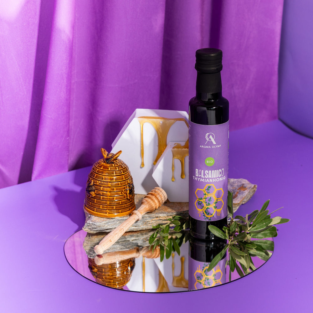 Aroma Olymp Bio Balsamico Thymianhonig Moodfoto.