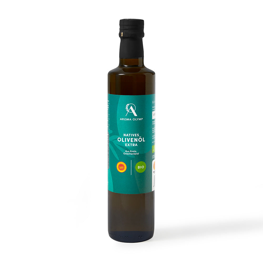 
                  
                    Aroma Olymp Bio Olivenöl nativ extra aus Kreta g. U. 500 ml als Freisteller
                  
                
