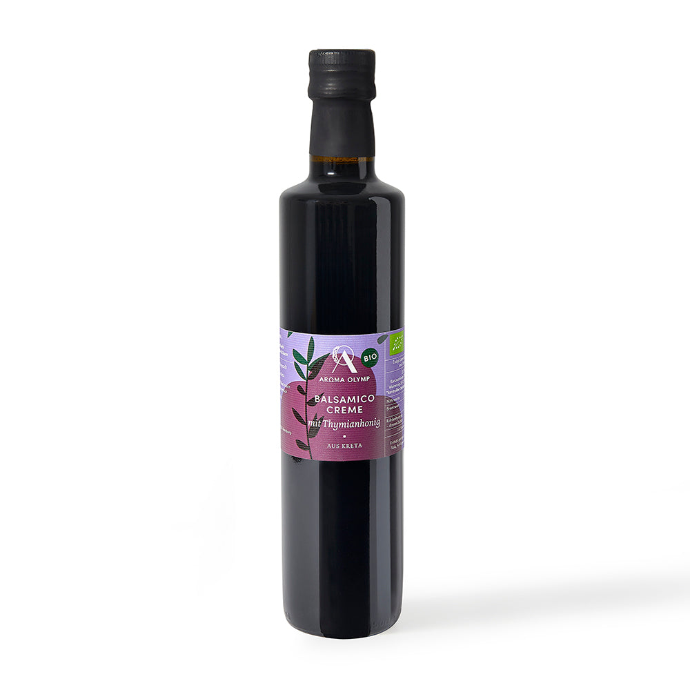 
                  
                    Bio Balsamico Creme mit Thymianhonig
                  
                