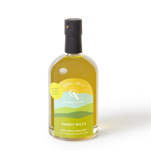 
                  
                    Aroma Olymp Bio Kräuterlikör "Sweet Hills", bestehend aus Blütenhonig, Bio Griechischem Bergtee und Korn
                  
                