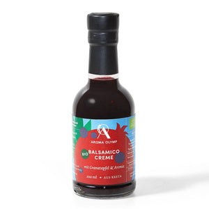 
                  
                    Aroma Olymp Bio Balsamico Creme mit Granatapfel und Aronia in einer 200 ml Glasflasche
                  
                