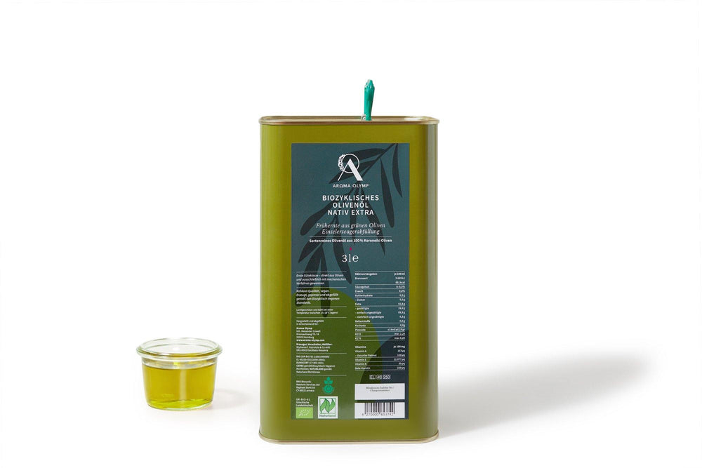 
                  
                    Aroma Olymp Biozyklisches Olivenöl in einem 3 l Kanister
                  
                